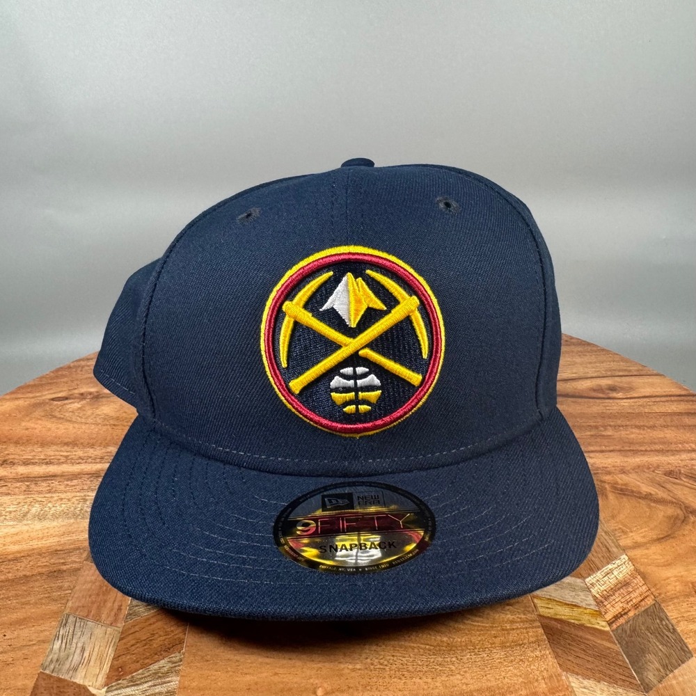 New Era Mens Denver Nuggets NBA 9FIFTY Snapback Hat Navy Blue OSFA